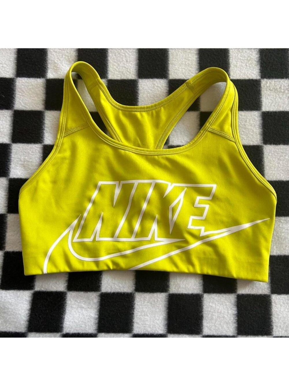 Neon yellow green Nike bra